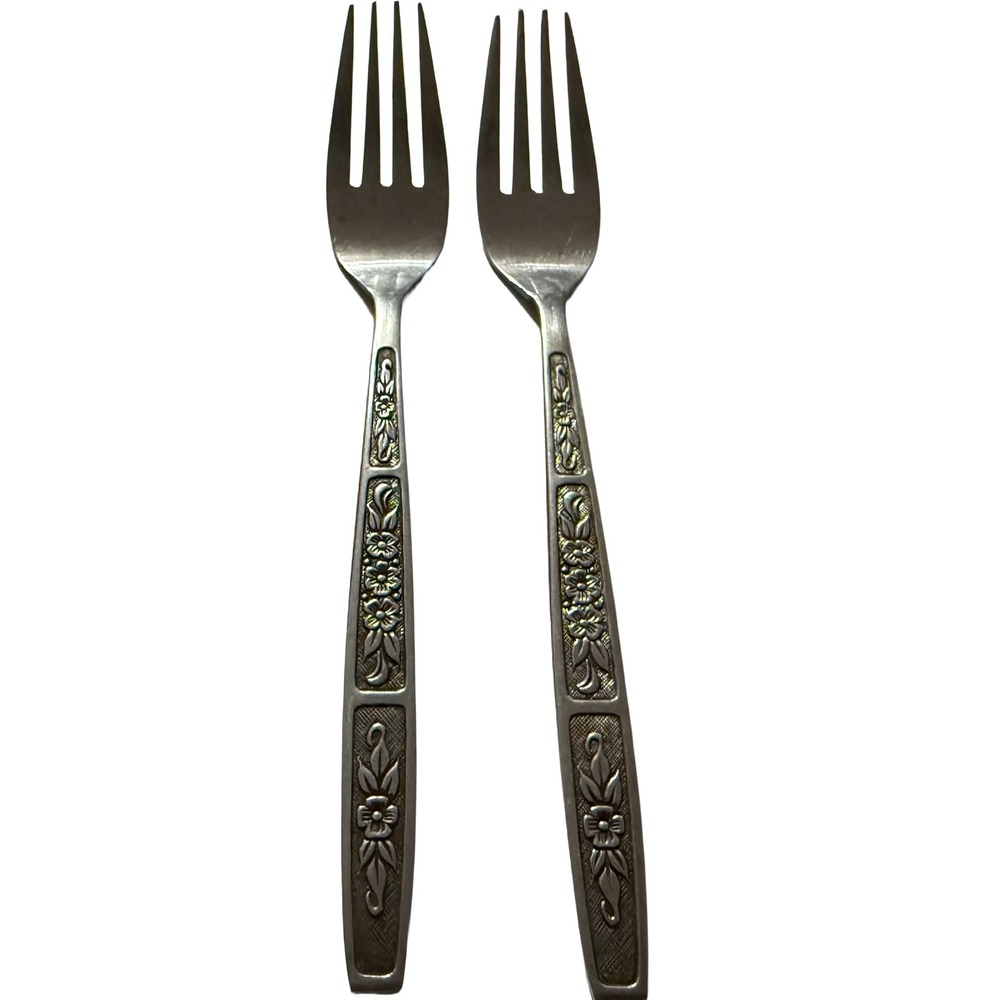 Vintage Imperial International Stainless Dinner Fork Serta MCM Set of 2 Japan